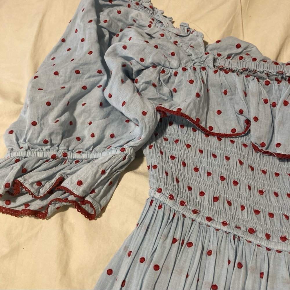 Dōen Sol Dress in Azure Swiss Dot - Picture 11 of 12